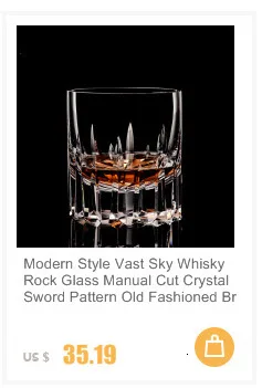 Description Picture 6 of itemModern Style Vast Sky Whisky Rock Glass Manual Cut Crystal Sword Pattern Old Fashioned Brandy Tumbler Whiskey XO Snifter Liquor