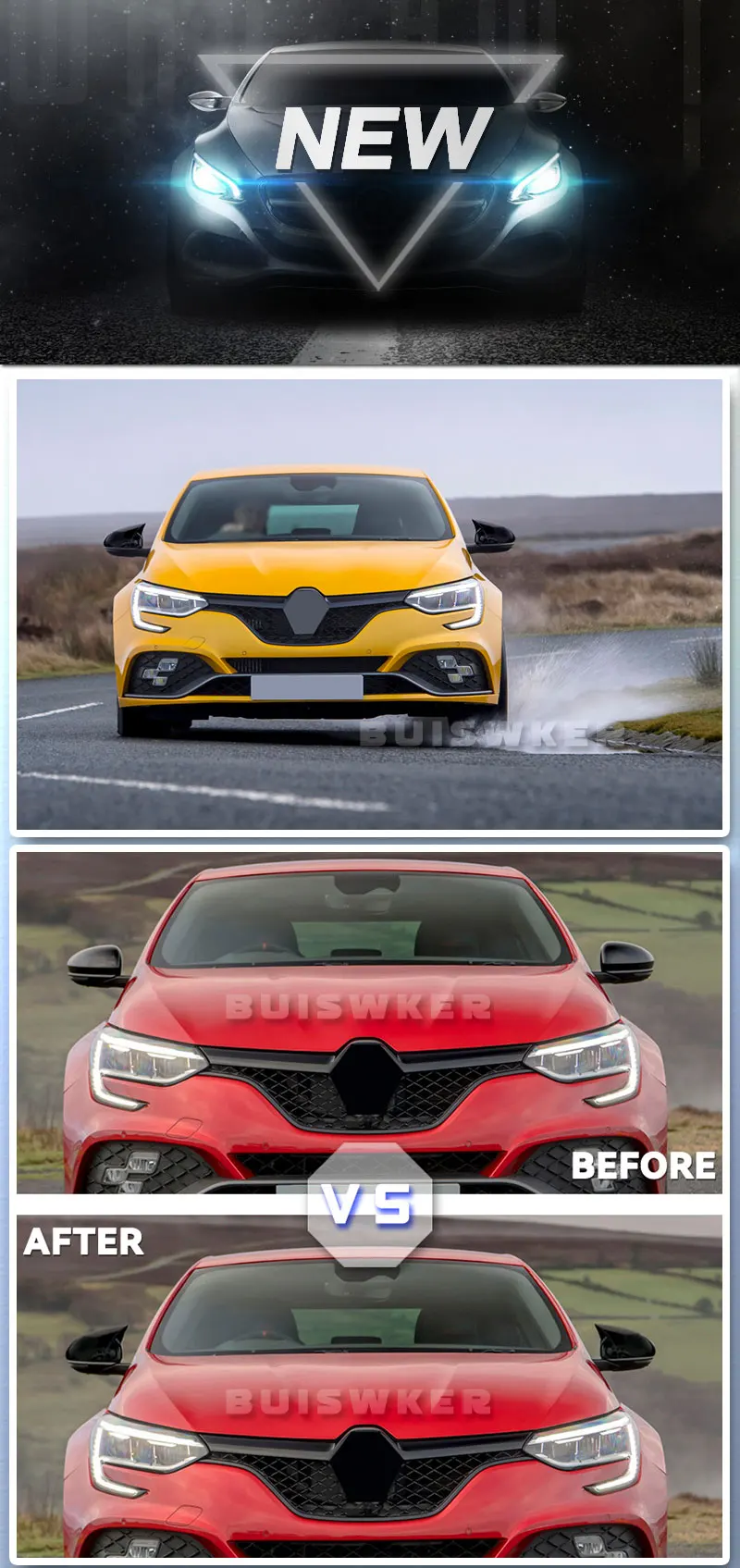 Bat Design Spiegel Abdeckung für Megane 4 IV Renault 2016-2021