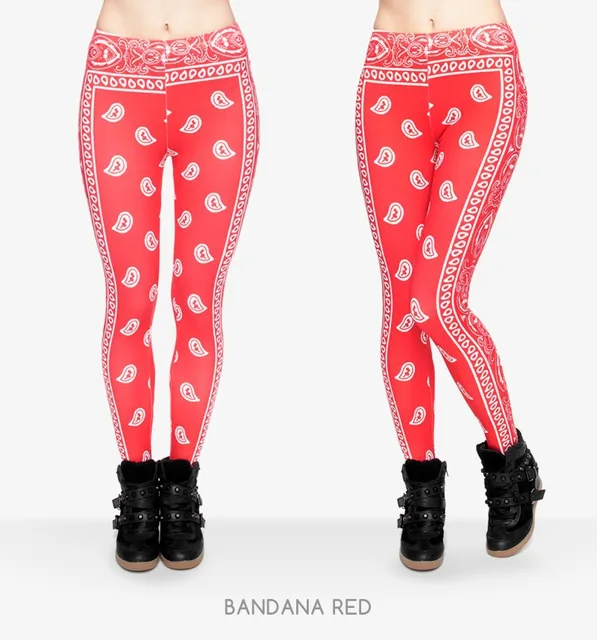 Workout Leggings Printed Leggings Bandana Print Leggings Women