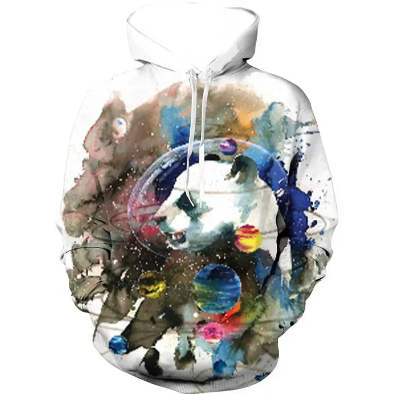 thumbnail image 1 of Sudadera con capucha con estampado 3D de panda para hombre, unisex, informal, de manga larga, de gran tamaño, chándal, 1 of 5