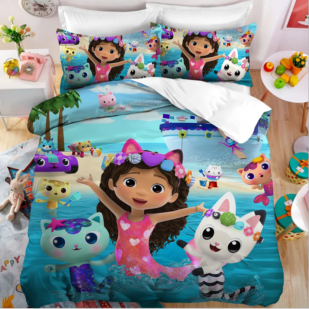 Anime Game Geometry Print Duvet Cover Set - 3-Piece Bedding For Boys & Girls, Winter & Christmas Theme, Twin To King Sizes