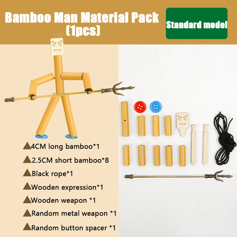 Wooden Fighter Wooden Bots Battle Game DIY Bamboo Man Battle Set Adults and  Family – the best products in the Joom Geek online store