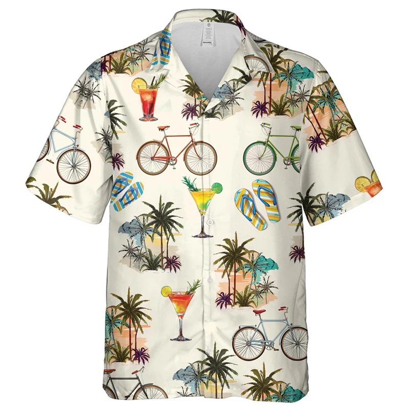 thumbnail image 1 of Camisa hawaiana con estampado 3D para ciclismo, para hombre, con estampado de bicicleta, estilo Aloha, unisex, holgada, con solapa, deportiva, de manga corta, 1 of 5