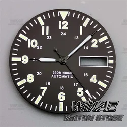 29mm Green Luminous Watch Dial with Multi - Color Options and Dual Date Calendar Window (6)