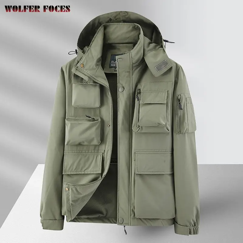Man Jacket Free Shipping Casual Baseball Jacket Winter Windbreaker Outdoor Techwear Trekking Heavy Military