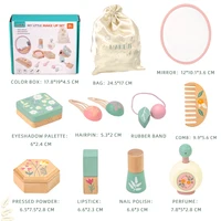 Wooden Pretend Play Makeup Toys Simulation Makeup  Set Girls MakeUp Dressing Table Cosmetics Toys Birthday Gifts For Children 6