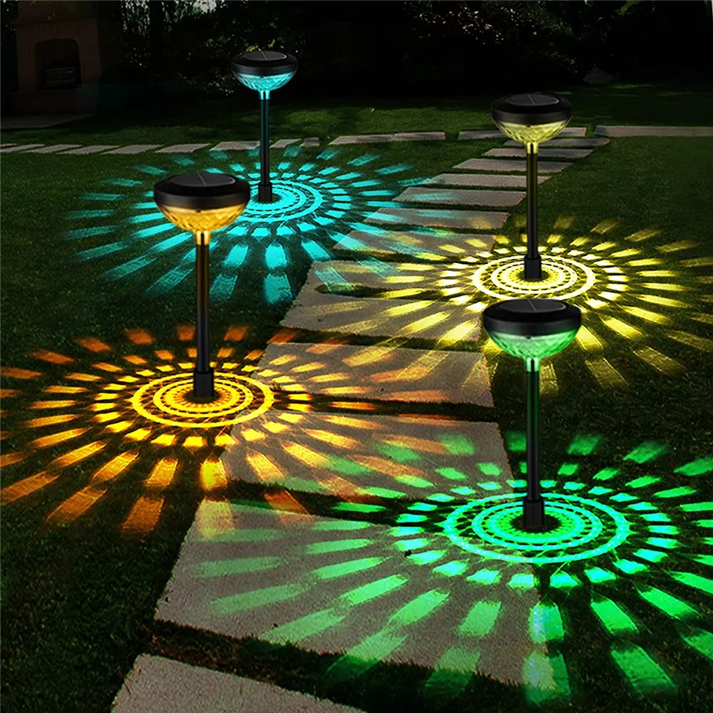 Bright Solar Pathway Lights Color Changing/Warm White LED Solar Outdoor Waterproof Garden Lights for Walkway Yard Lawn Landscape best solar light for home