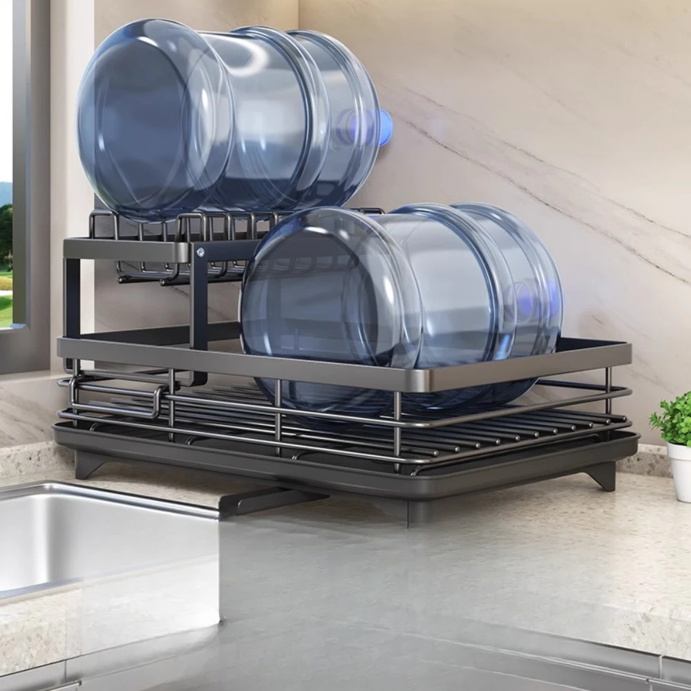 Dish Drying Rack Kitchen Cabinet Storage with Drainboard Cutlery Storage Holder Stainles Steel Dish Rack Kitchen Counter Drainer dish drying rack