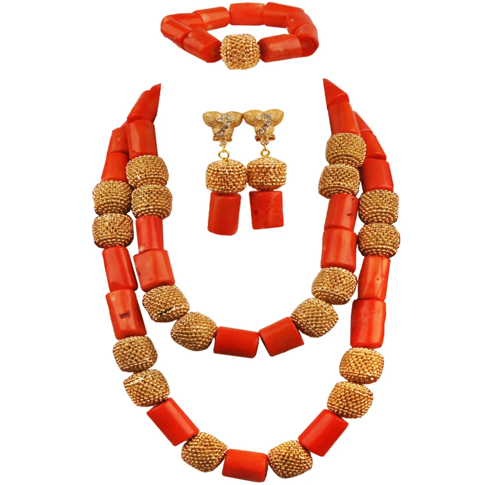 

Fashion Necklace Original Coral Beads Bridal Wedding Jewelry Sets