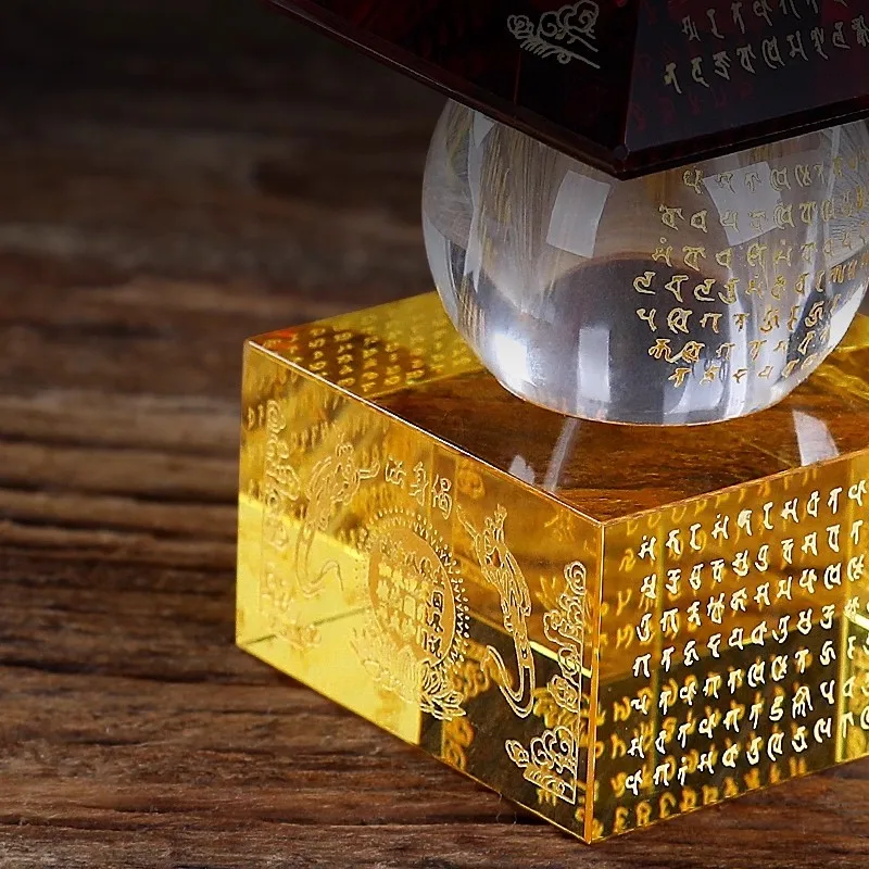 Home furnishings Crystal relics tower Home Offering Colorful Treasure Box Seal Dharani Bodhi Pagoda Five Wheel Pagoda Feng Shui