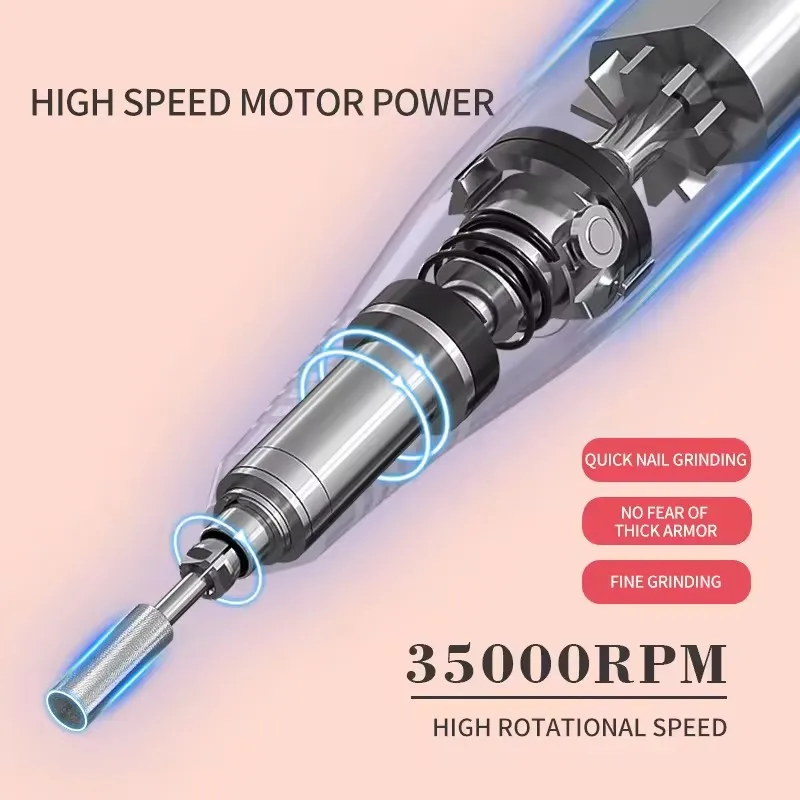 Professional nail supplies nail drill electric cordless rechargeable portable nail drill built-in 4000 mAh battery 5