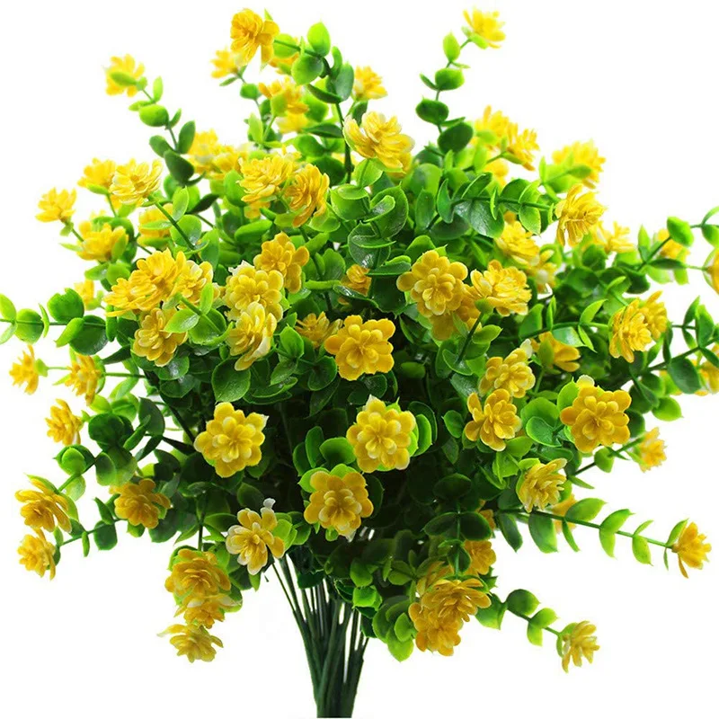 GRNSHTS 6PCS Artificial Flowers, Fake Artificial Greenery UV