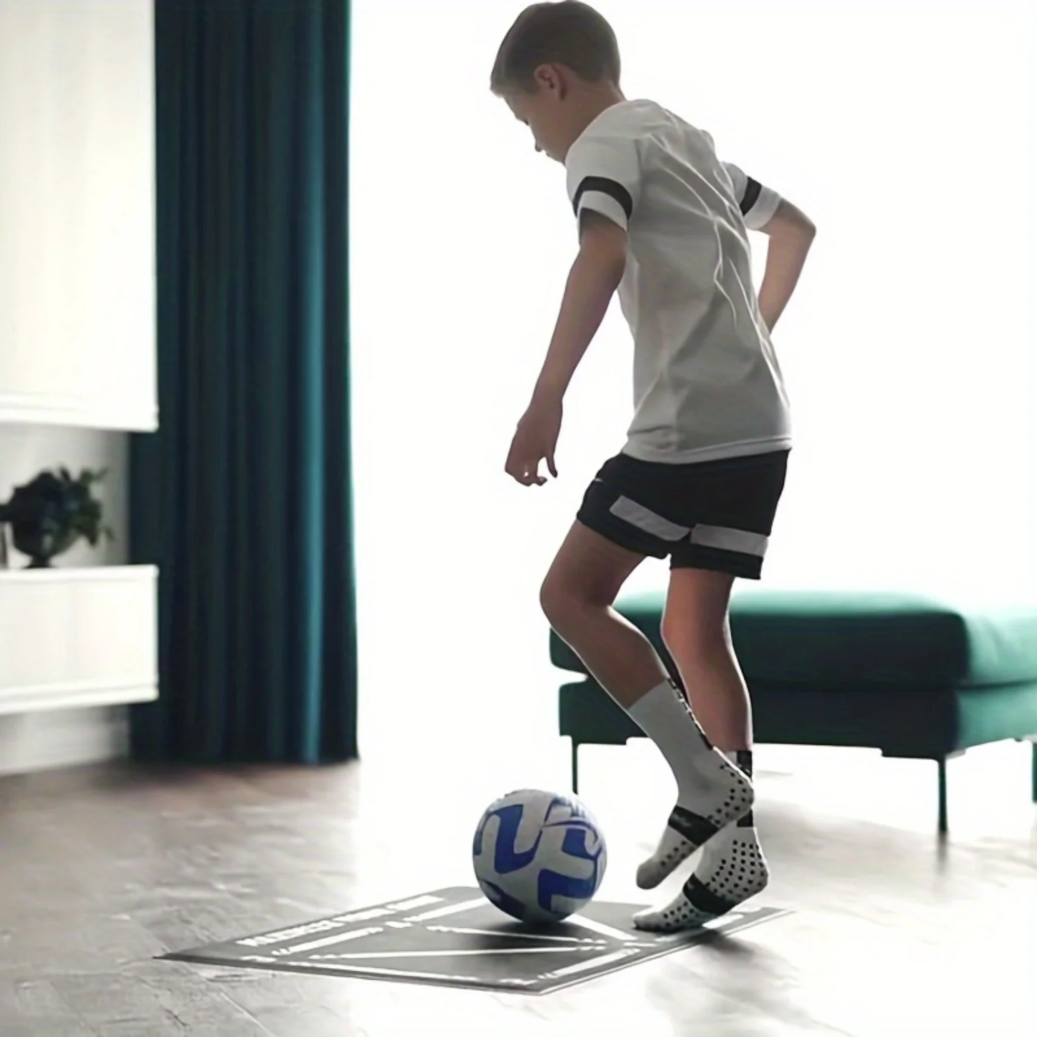 Football Footstep Training Mat Soccer Training Mat Silent Anti-skid Shock Absorption Enhance Skills