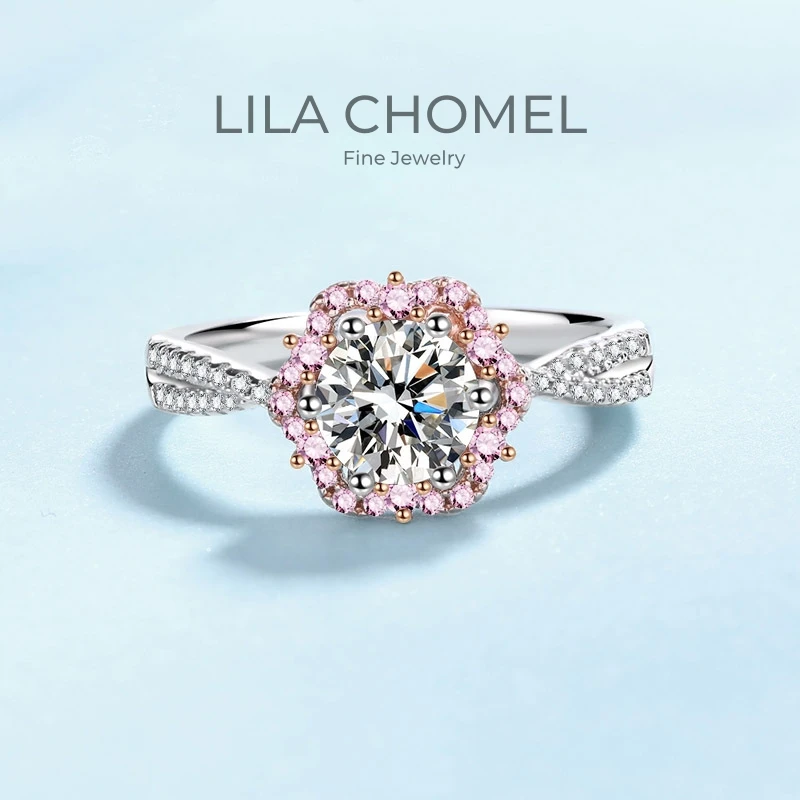 Gioielli Firmati Exquisite Lady 18K White Gold Vvs1 D Color 1Carat Moissanite Diamond Womens Advanced Sense Sakura Rings Gril