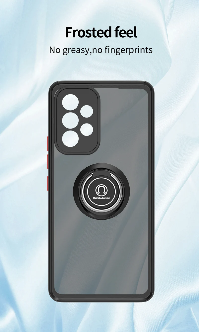 KEYSION Matte Hülle für Samsung A53 A33 A73 5G A23 A13, transparenter Ringständer, stoßfeste Handyhülle für Galaxy A52S_voghion.com