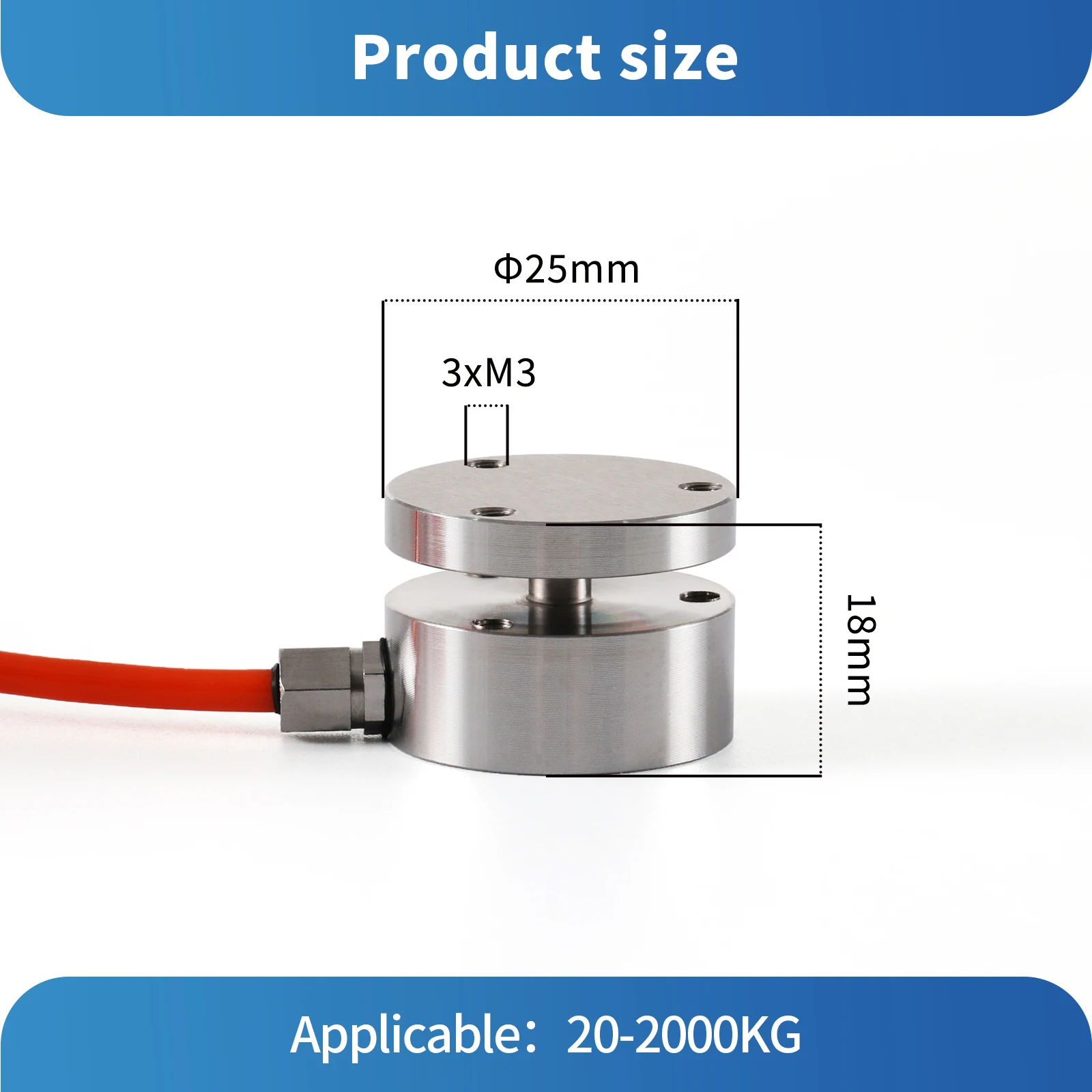 Micro Load Cell Sensor Bellows Type Test Compression Force Weight Pressure Sensor Capacity 20KG-2000KG Adapts HX711