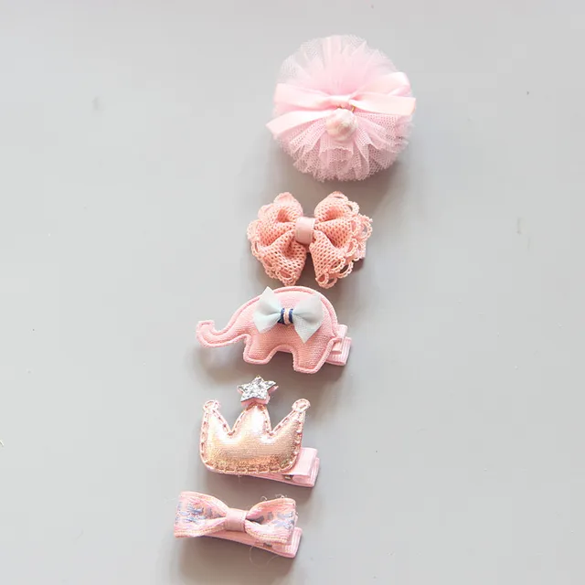 Oaoleer 5cs/lot Pompom Baby Hair Clips Lovely Fur Hairpins Barrettes Set For Baby Girls Kids Fashion Ball Hairgrips Accessories 15