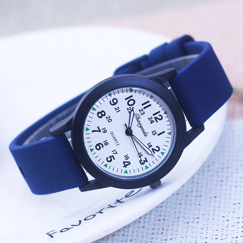 2025 New Style Children Boys Girls Simple 24 Hours Luminous Hands Sports Silicone Strap Watches Jelly Colors Quartz Wristwatches 2