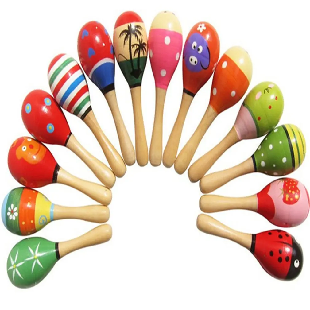 

1 PCS Baby Toys Wooden Rattle Cute Mini Sand Hammer Maracas Musical Instrument Toys Kids Gifts Educational Early Education Toys