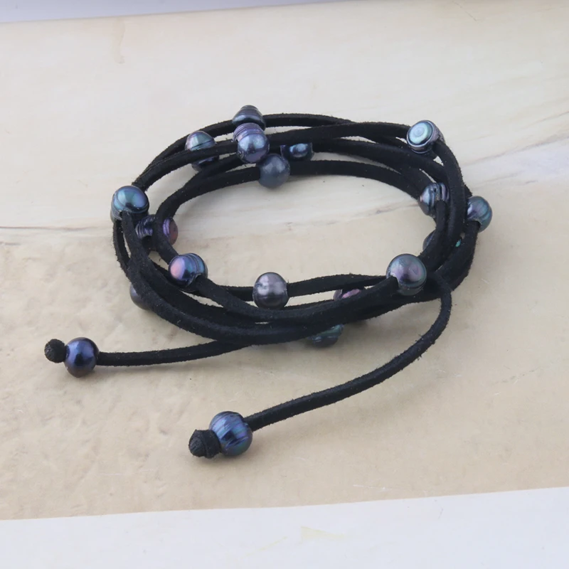 NeeFuWoFu Korean Velvet Freshwater Pearl Bracelet Necklace dual purpose Charm Bracelets Bohemia de Madera Pulseira Jewelry