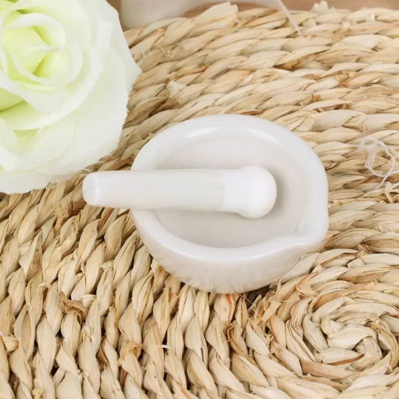 51BD Porcelain Mortar and Pestle Guacamole Spice Salads Nonporous Dishwasher Safe for Home Kitchen Cooking Helper Gadget