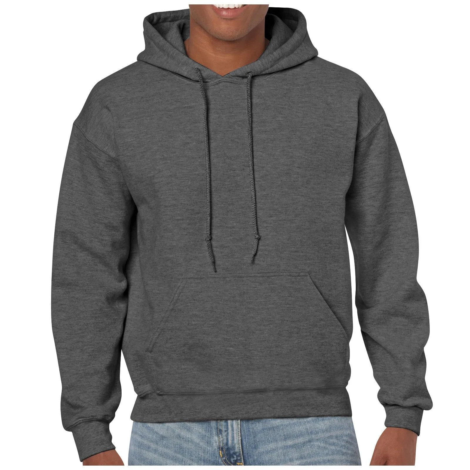 

Fleece Pullovers Hooded Sweatshirt for Men Fashion Streetwear Casual Men's Loose Solid Color Hoodies Sweatshirt