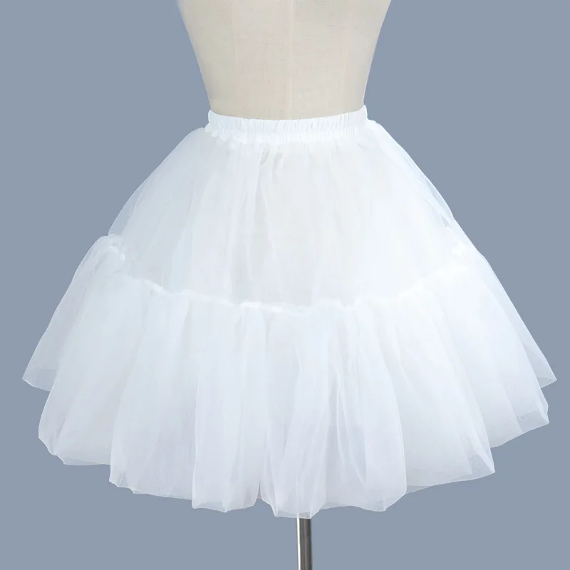 

Lolita Organza Skirts Crinoline Petticoat Underskirt Fluffy Pleated Skirt Ball Gown Ruffles Harajuku for Maid Cosplay Dress