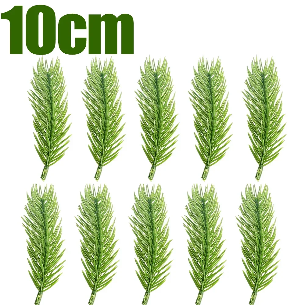 Mini Artificial Pine Needles for Festive Home Decoration - Set of 10