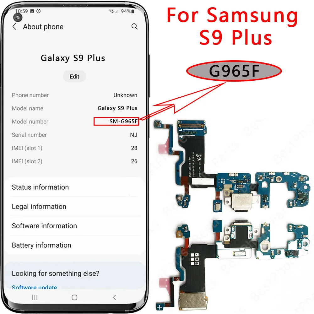 Premium Charging Port Replacement - USB Charge Board PCB Dock Connector Flex