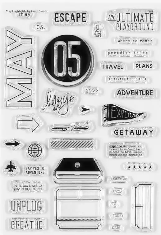 DIY 스크랩북 카드 제작용 번호 클리어 스탬프 A6562