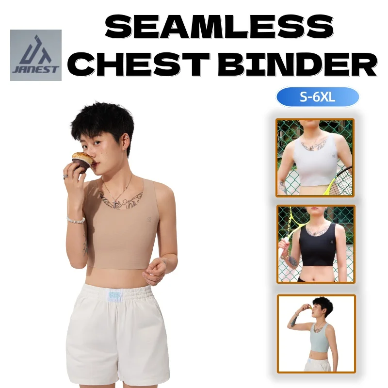 Pullover Chest Binder Sportswear Thin Vest Breathable Sports Bra No Trace No Metal No Hook Binder For Woman