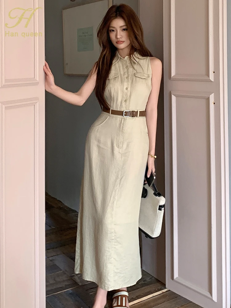 chinese dress ladies Flax-Full Dress - Linen Maxi Dress