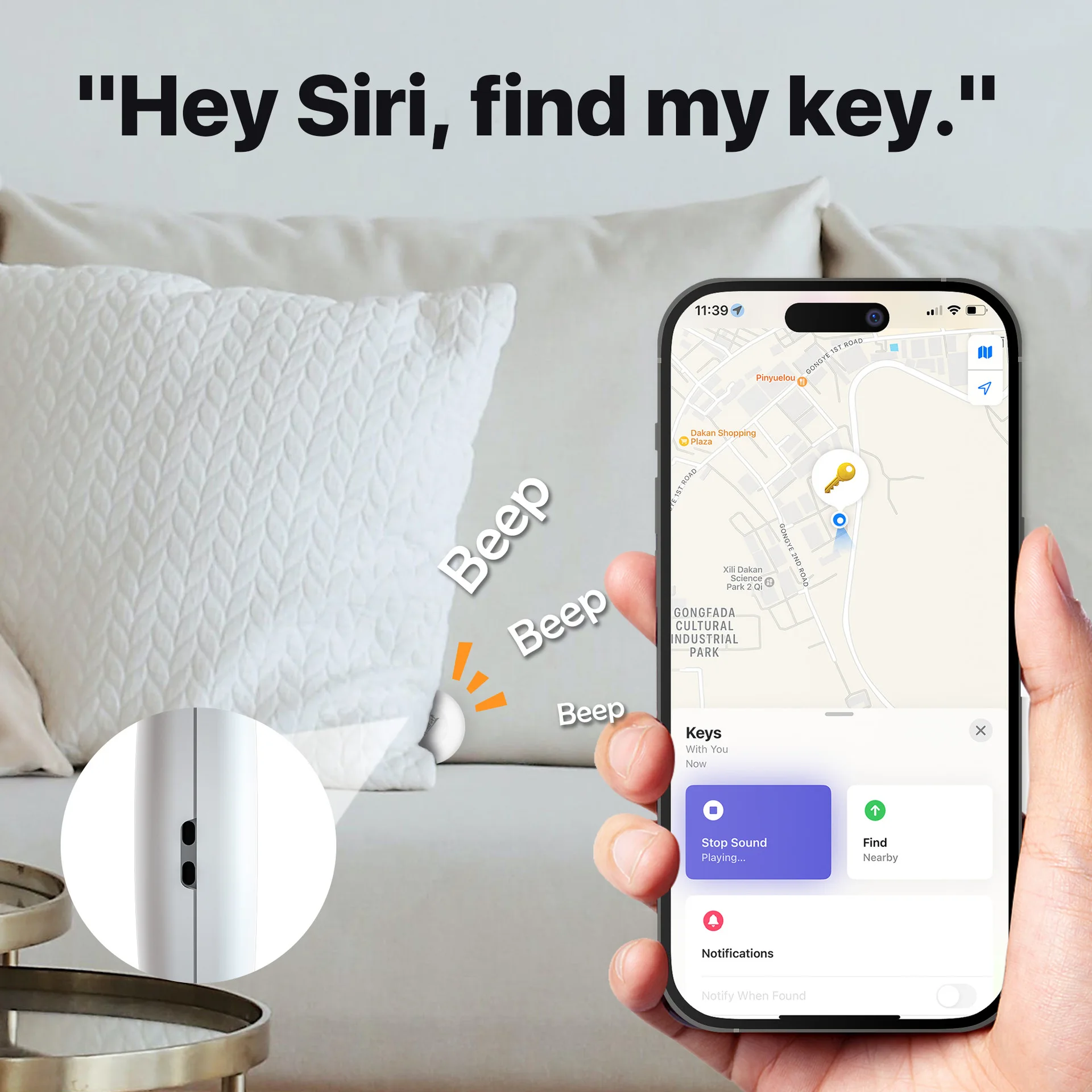 LifeTag Smart Tracker Keys Finder and Pet Locator Anti Lost Device iOS Compatible for Find My APP for iOS