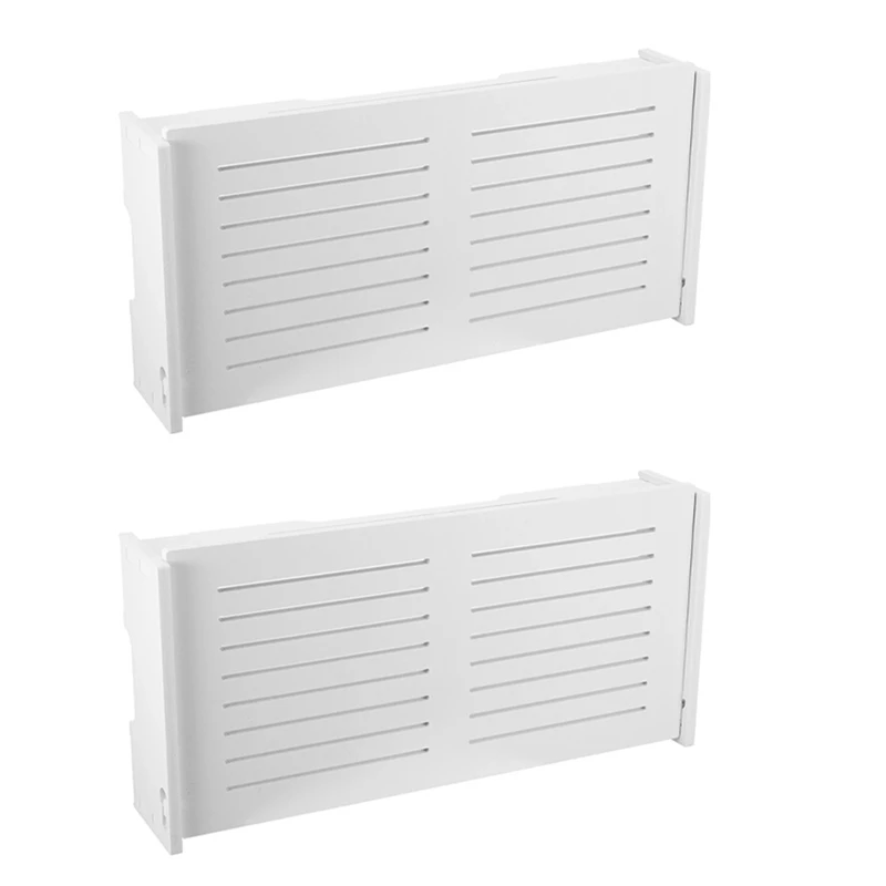 

2X Wifi Router Storage Box Wall Mounted Wireless Panel Shelf Plug Board Bracket Cable Organizer Home Decor