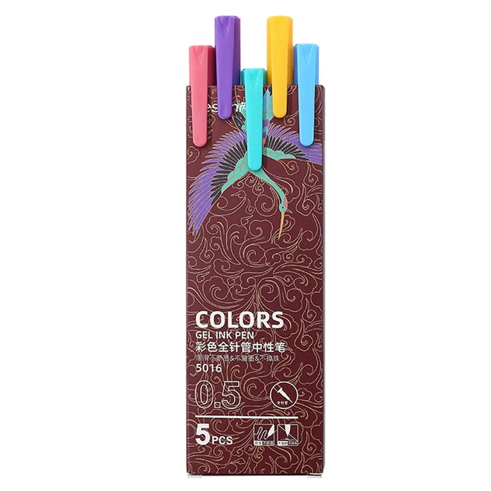 5pcs Retro Colors Gel Ink Pen Set Multi Macaron Morandi Color 0.5mm Roller  Ball Pens for Diary Drawing Writing Gift School A6248 - AliExpress