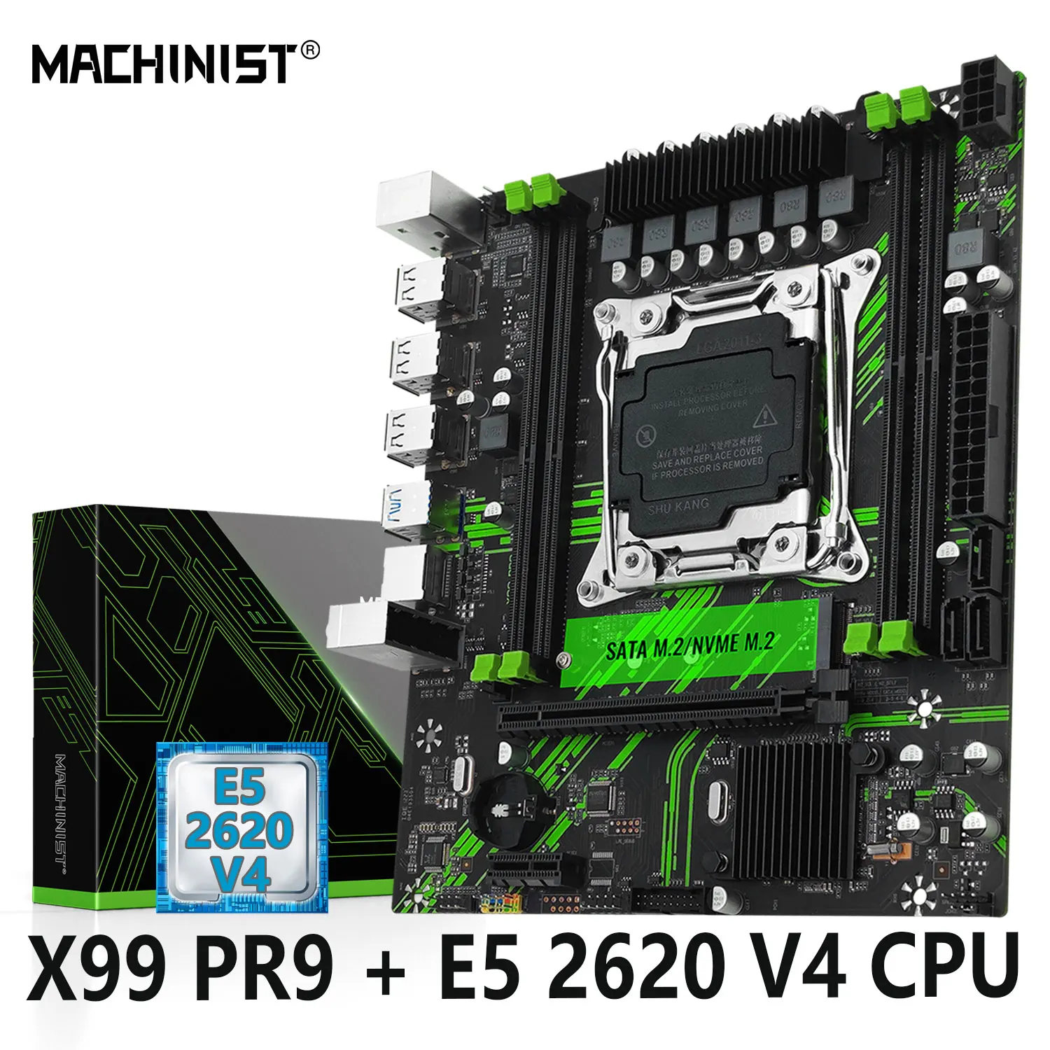Motherboard Combo Grupo Lga 20113 Cpu Kit Xeon e5 2620 v4 Processador Ddr4 16gb de Memória Ram M-atx Nvme Sata M.2 Machinist-x99 Pr9 - Imagem 5