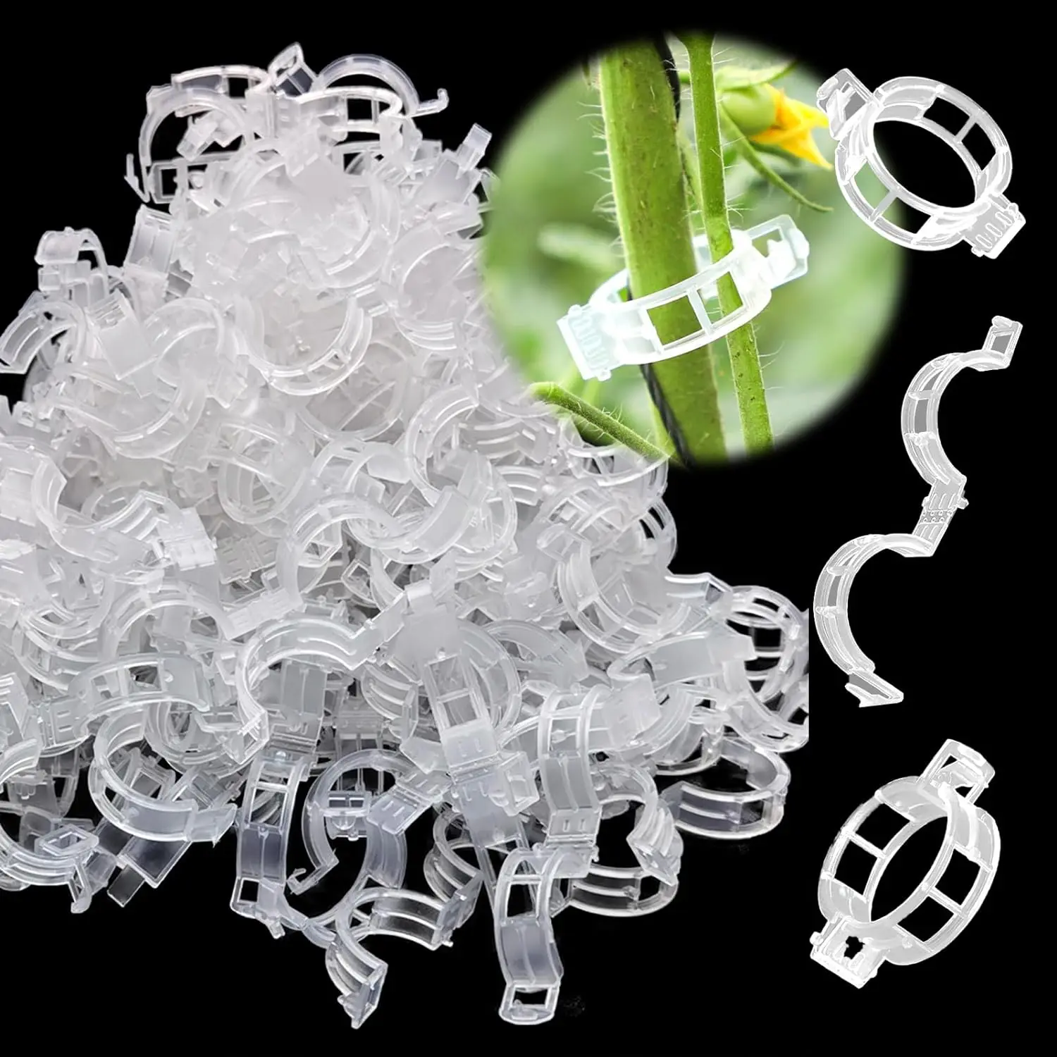 

50-100Pcs Tomato Clips Plant Clips Vines Plastic Trellis Clips - Support Clips for Climbing Plants Cucumbers Peppers Vegetables