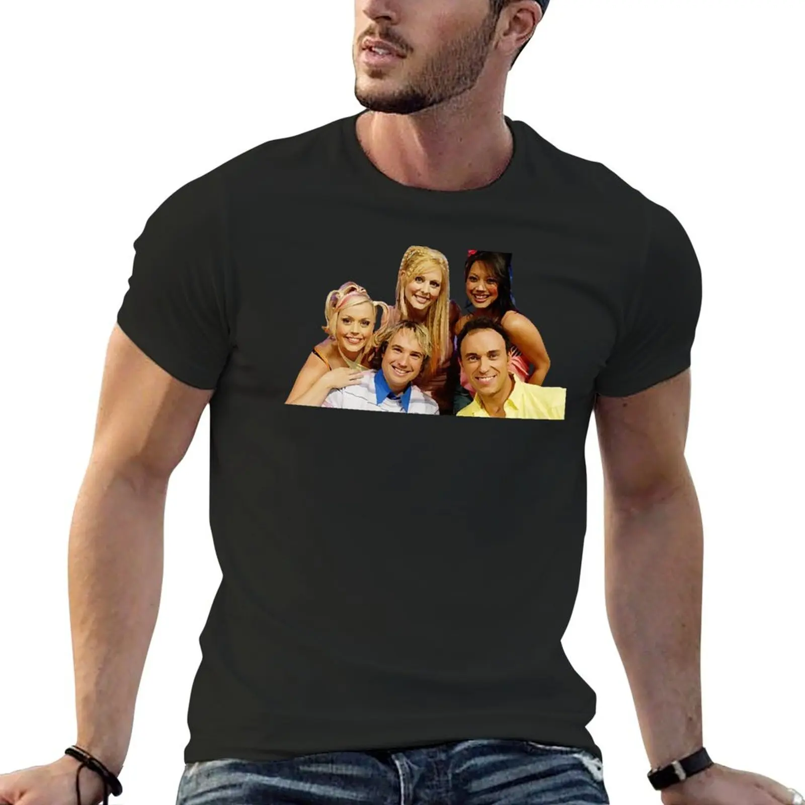 

Original Hi-5 Cast T-shirt blacks quick drying anime Short sleeve tee men