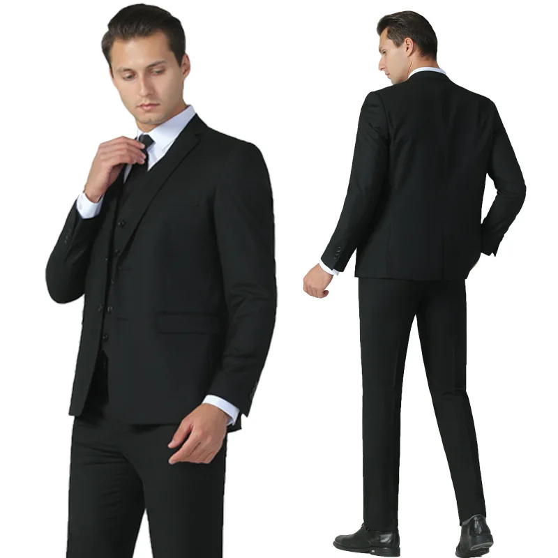 

Nelnkaghy Suit Men Three-piece Suit Korean Version Slimming Professional Suit Wedding Clothing Best Man Suit Business Suit