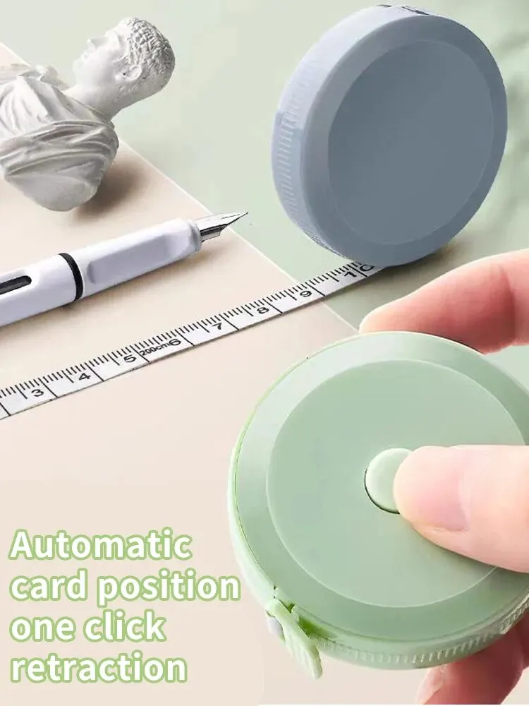 1pcs 2 Meters Portable Retractable Ruler Mini Tape Measure Sewing Leather Ruler Children Height Ruler Centimeter Inch Roll Tape