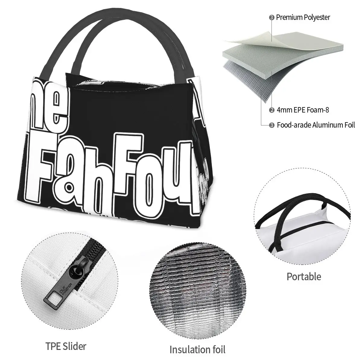 The Fab Four Portable insulation bag for Cooler Thermal Food Office Pinic Container