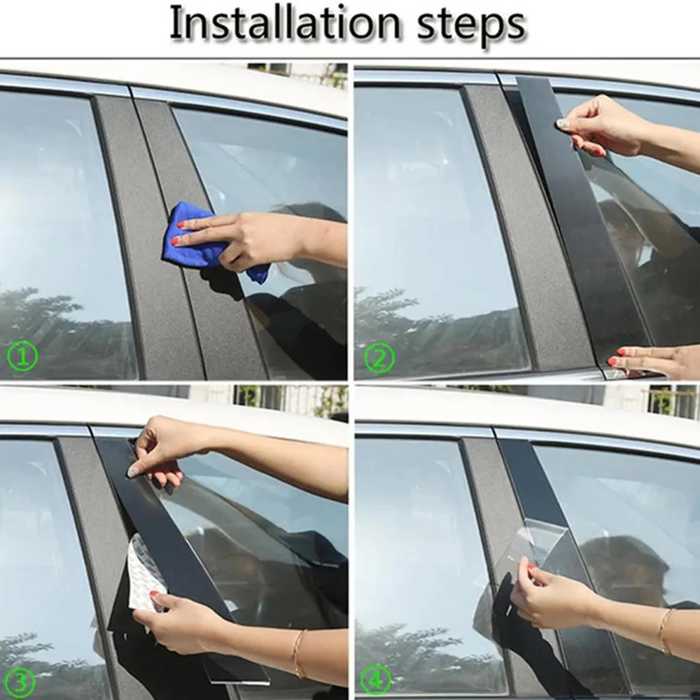 Polished Pillar Posts 6PCS For Jeep Compass 2007-2015 Car Window Trim Cover BC Column Sticker Acess&oacute;rio Para Carro car window stickers,window door cover trim,car window trim stickers,car window trim