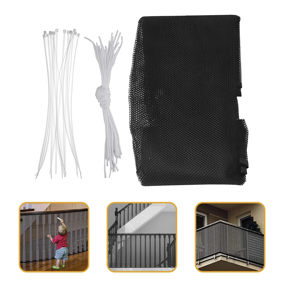 Railing Net Indoor Safety Pet Netting Stair Proof Mesh Outdoor Child Black Crib