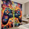 2Pcs Satisfactory Game Room Curtains Video Gaming Theme Colorful Decor Playroom Home Apartment Bedroom Living Room 3