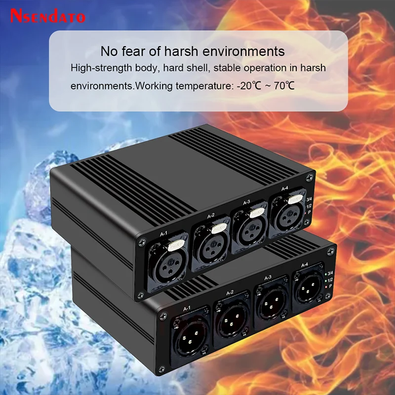 4 Channels XLR Balanced Audio Fiber Optical Extender Over Optical Fiber 20km XLR Balanced Audio Transmitter and Receiver Kit