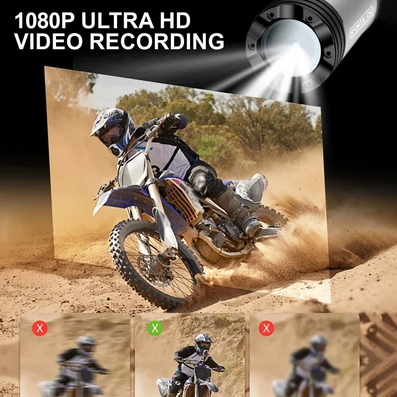 4K 1080P Shotgun Camera Outdoor Hunting Camera Anti Shake Sport DV WiFi Motorcycle Bike Helmet Camera Action Cam with Flashlight 2