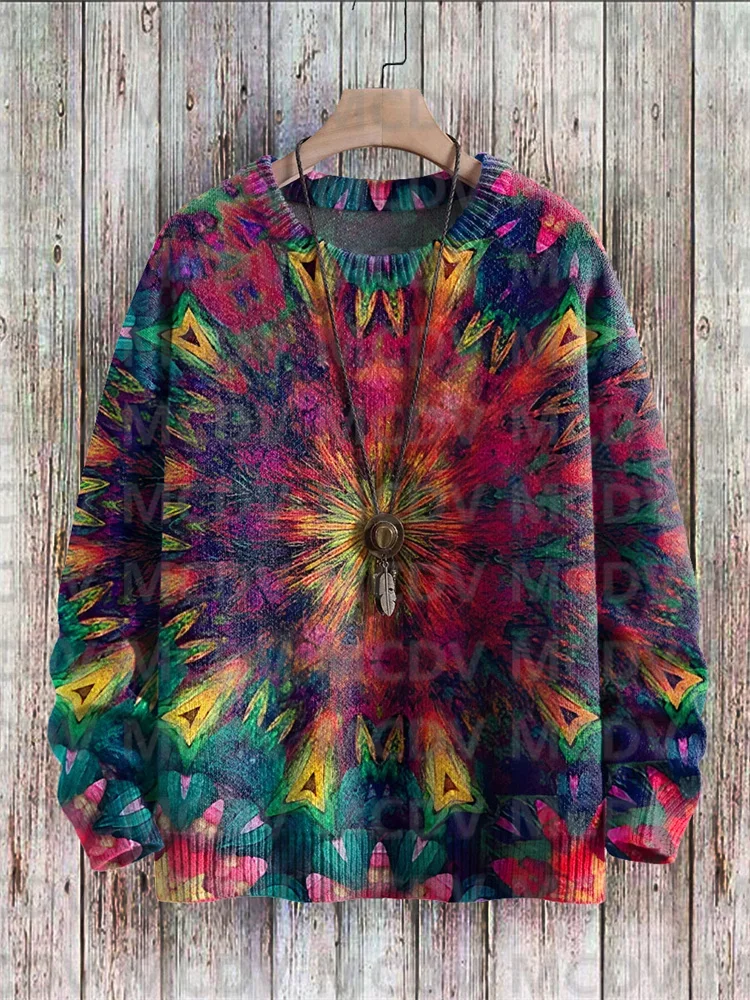 Rainbow Art Casual Multicolor Print Knit Pullover Sweater Men's For Women's Pullover