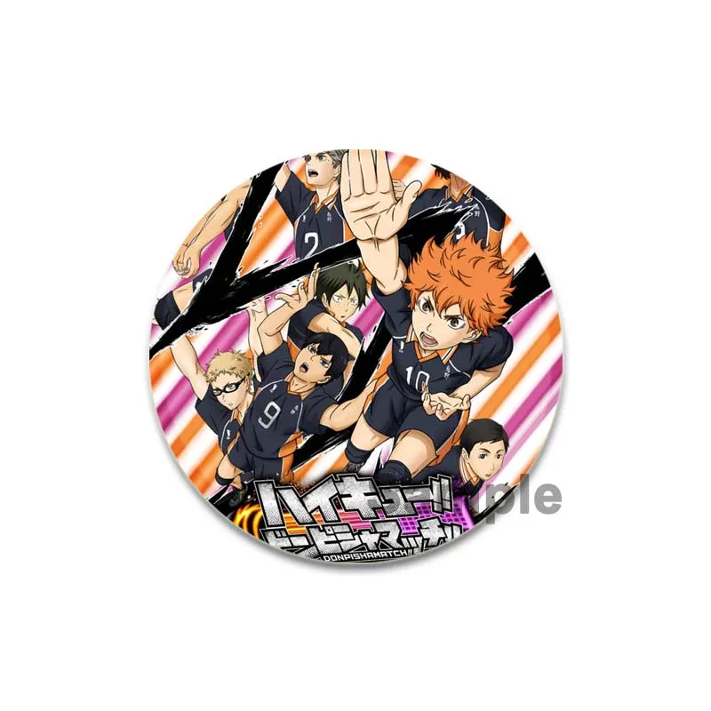 Hot Sale Japanese Anime Haikyuu Tinplate Pins Backpack Funny Brooch Badges Shoyo Hinata Timeskip Sakusa Atsumu Gift Peripheral images - 6