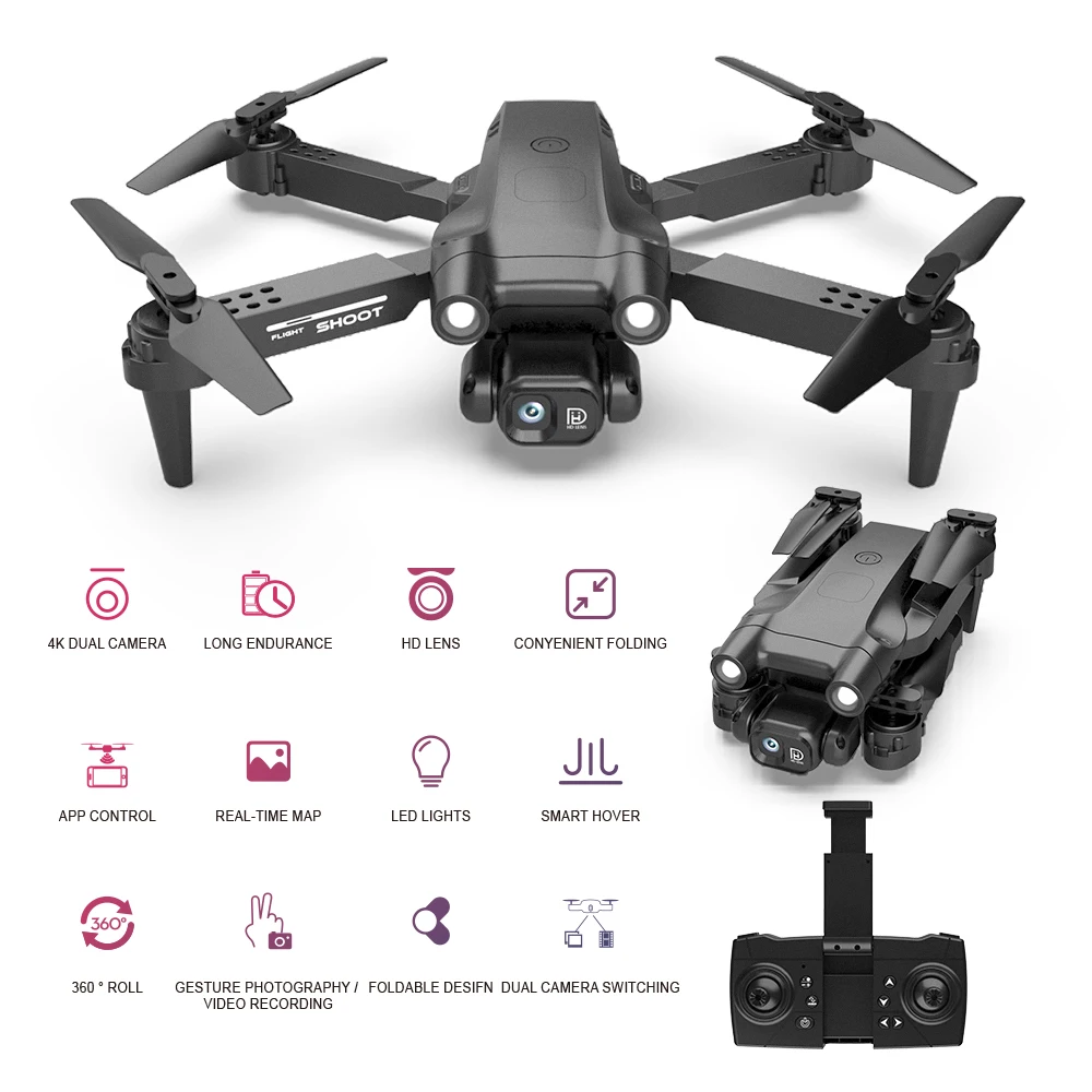 GT2 미니 드론 GPS 8K/4K/카메라 없음 HD 카메라 전문가용 RC 접이식 쿼드콥터 브러시리스 모터 팔로우 미 홈 리턴 기능