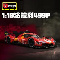 Original Bburago 1:18 1:24 1:43 Ferrari 499p Lmh #51 #50 Ferrari Model 2023 24h Le Mans Champion Ferrari Model Baking Paint Gift 2